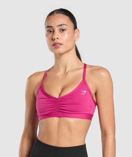 RUCHED STRAPPY SPORTS BRA